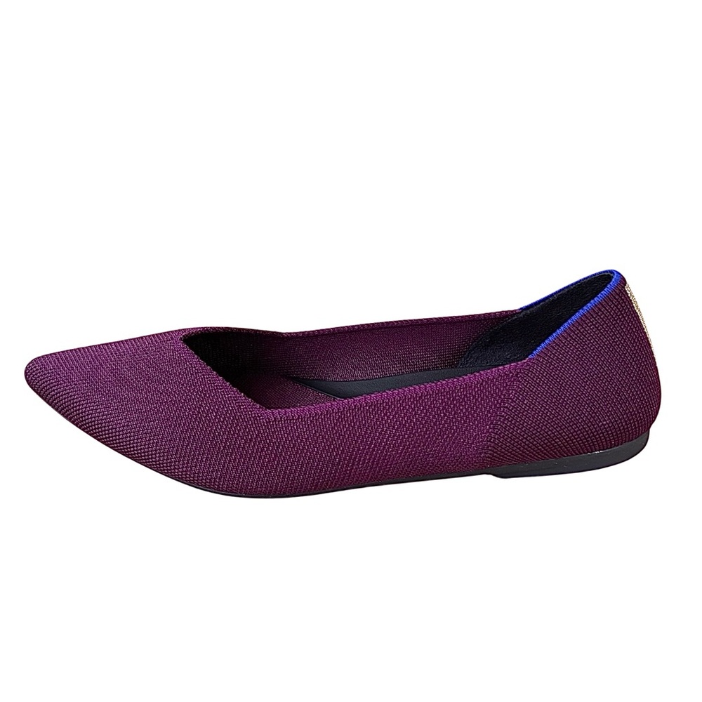 ROTHY’s “The Point II” Maroon & Gold Woven Flats - Picture 6 of 14